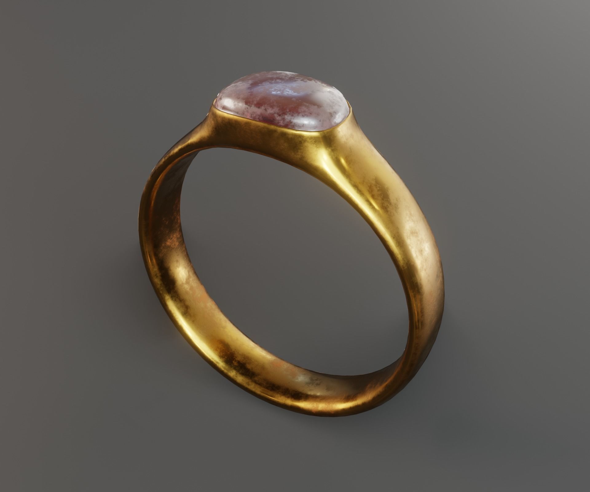 Old Ring Low-poly 3D model_9