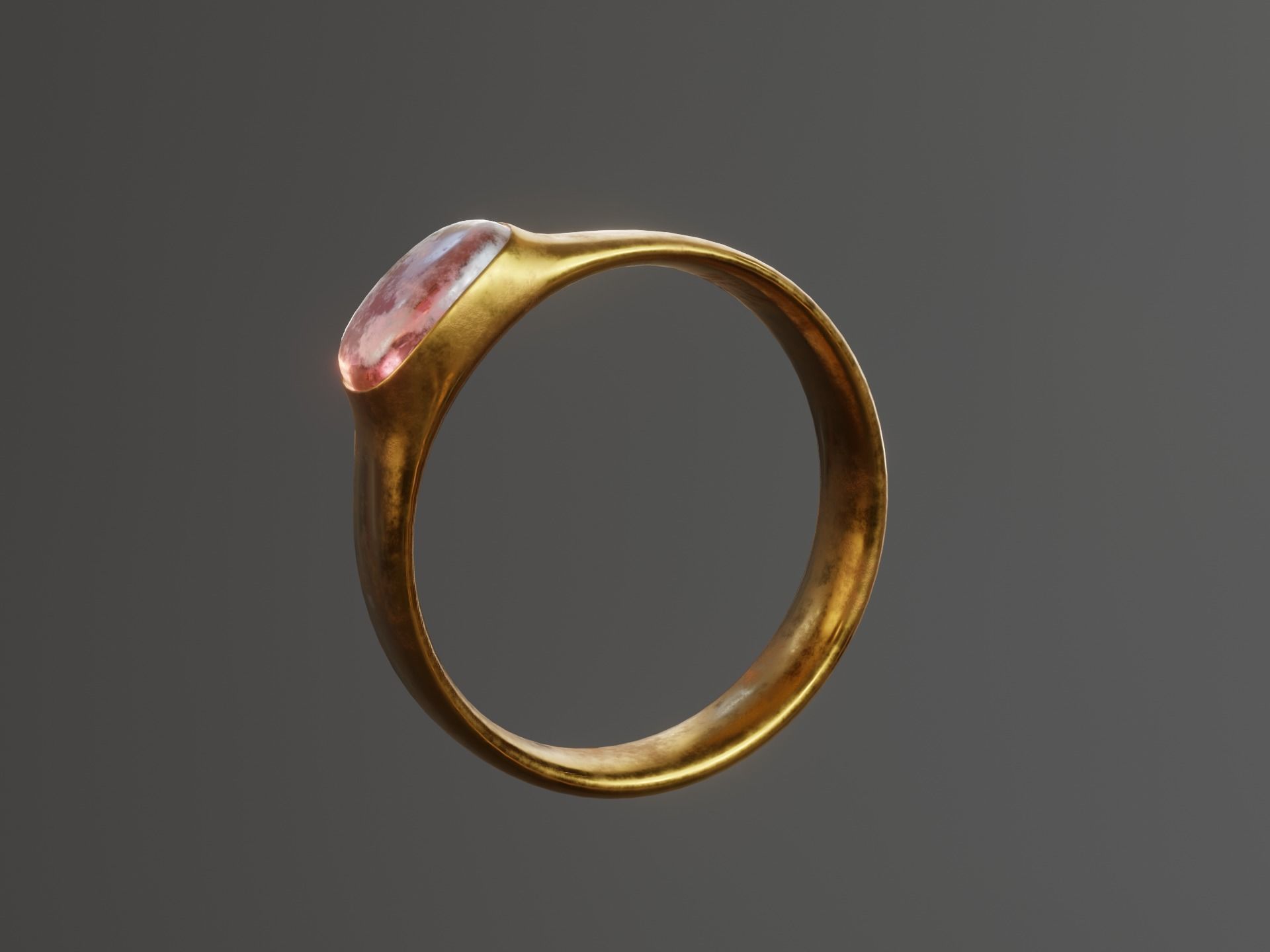Old Ring Low-poly 3D model_16