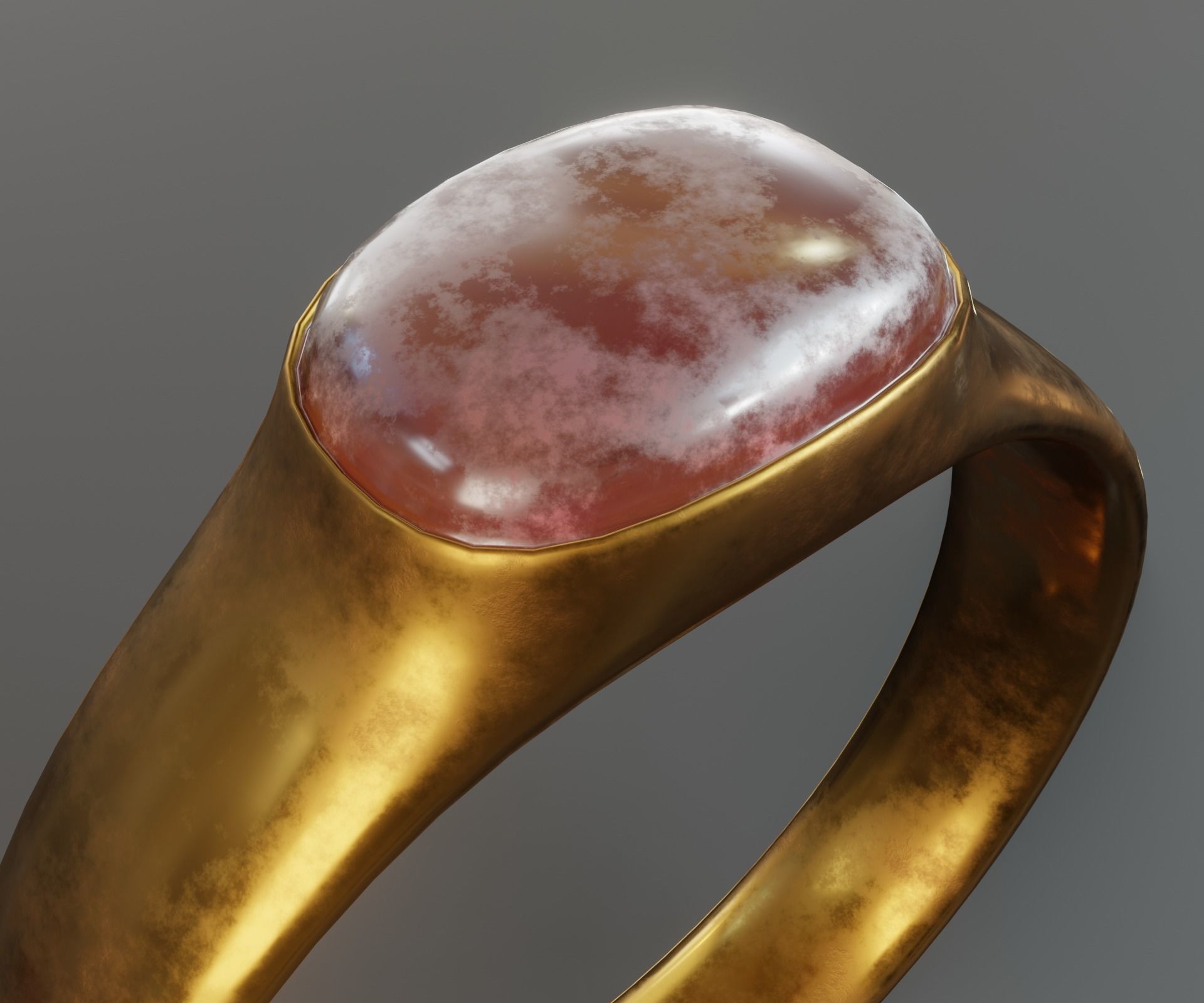 Old Ring Low-poly 3D model_10