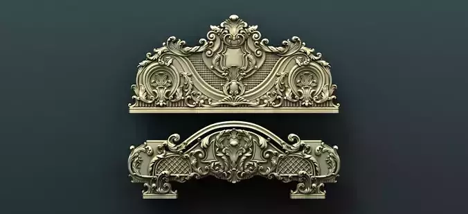 Classic Carved Bed  8 3D print model