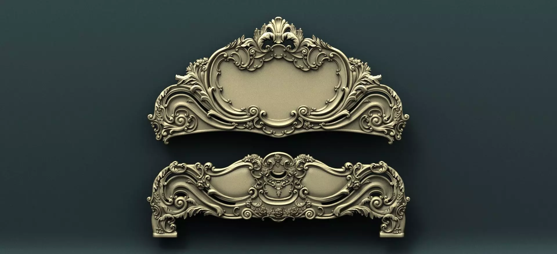 Classic Carved Bed  7 3D print model_0