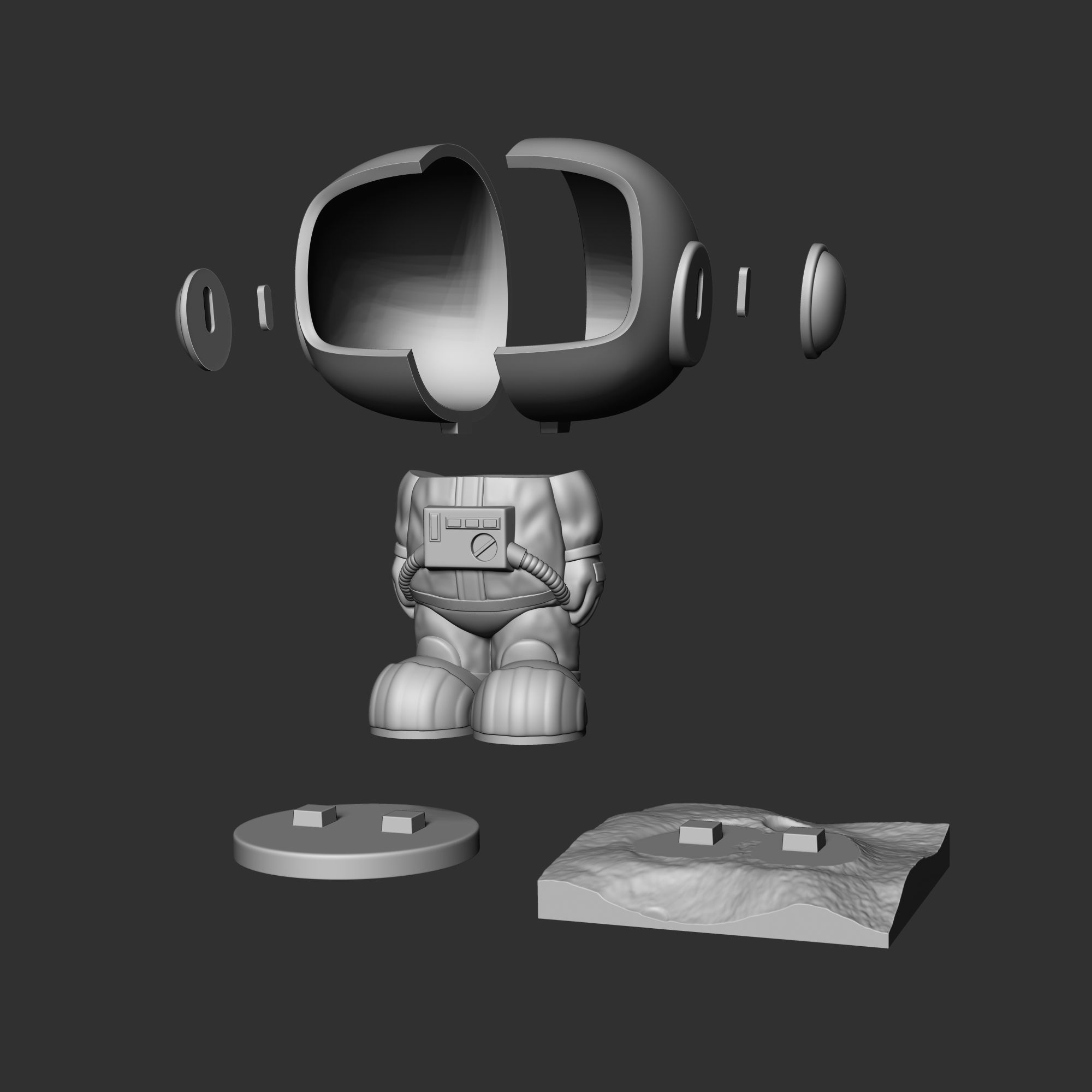 Astronaut candy pot  3D print model_5
