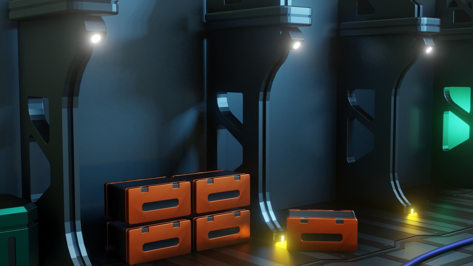 Sci-Fi Engineering Lab 3D model_2