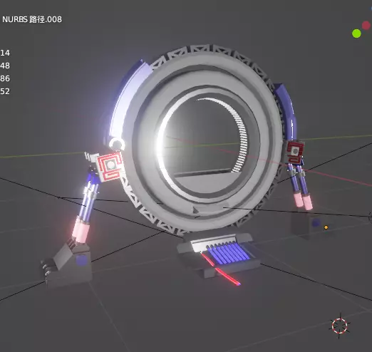 Sci-fi futuristic shuttle device 3D model_0