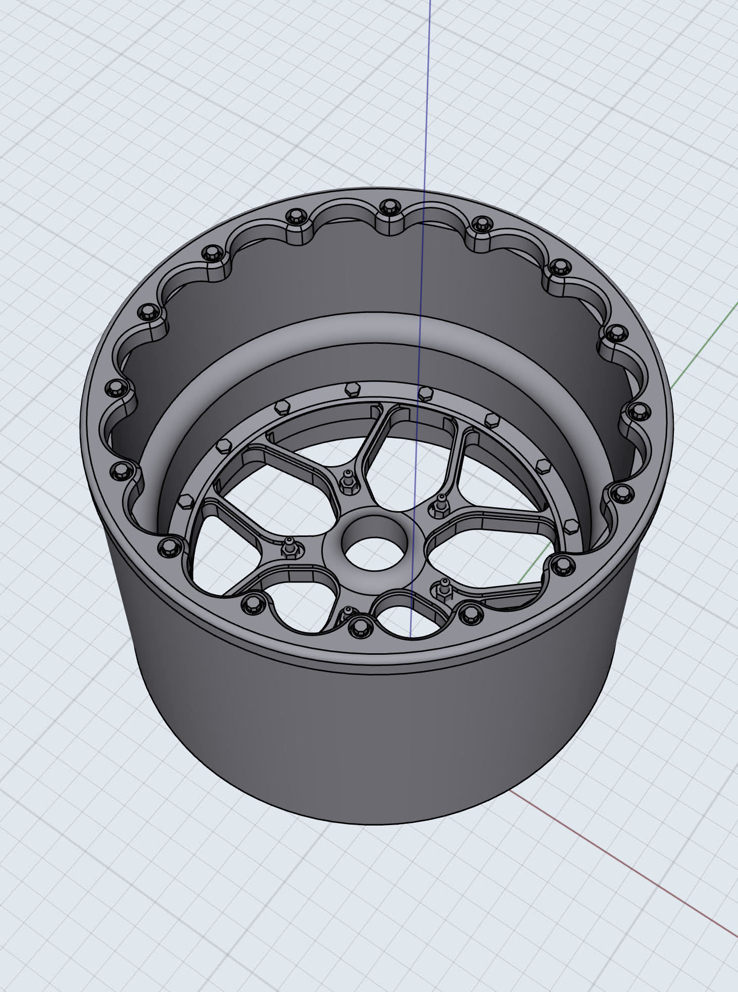 Billet Specialties Drag Wheel Comp 7 Rear Beadlock 3D print model_1