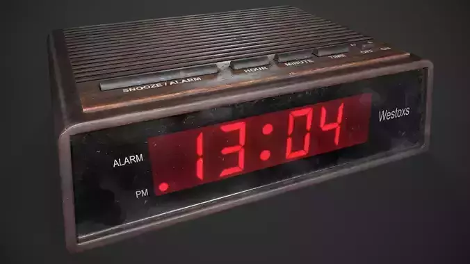 Retro Digital Clock  Low-poly 3D model