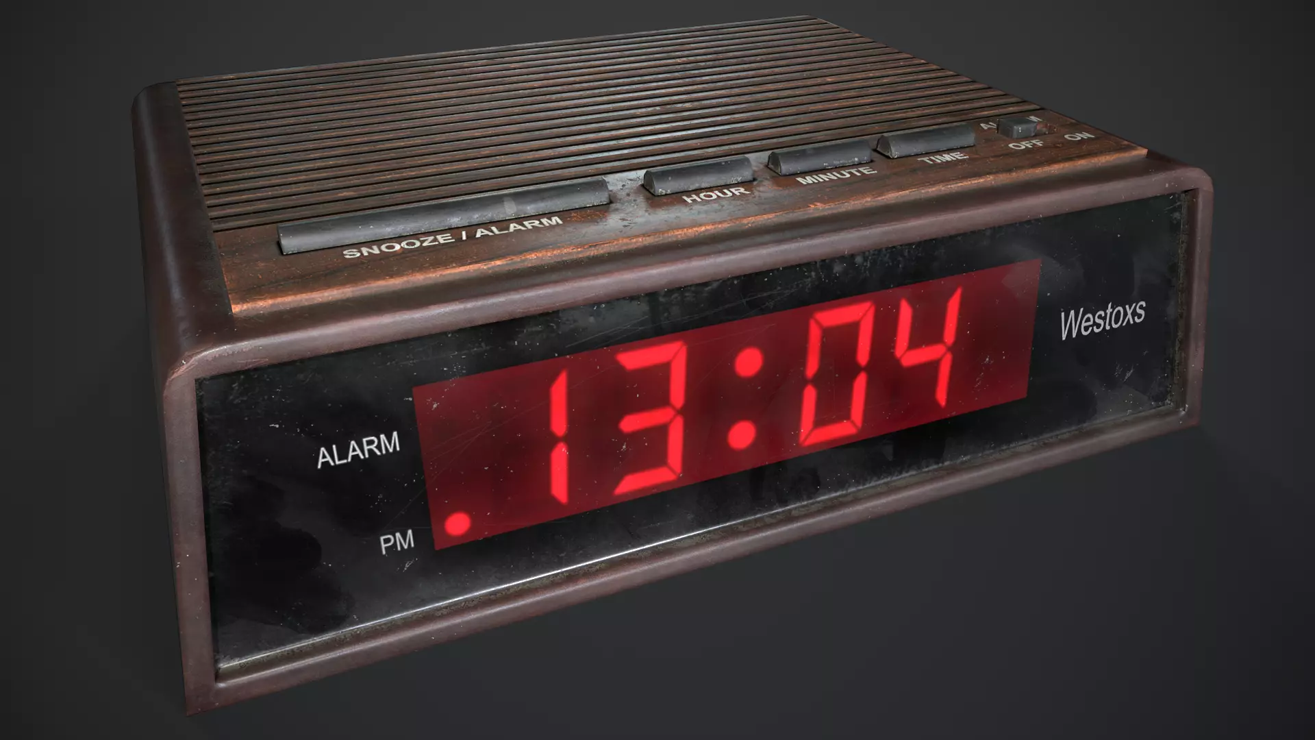 Retro Digital Clock Low-poly 3D model