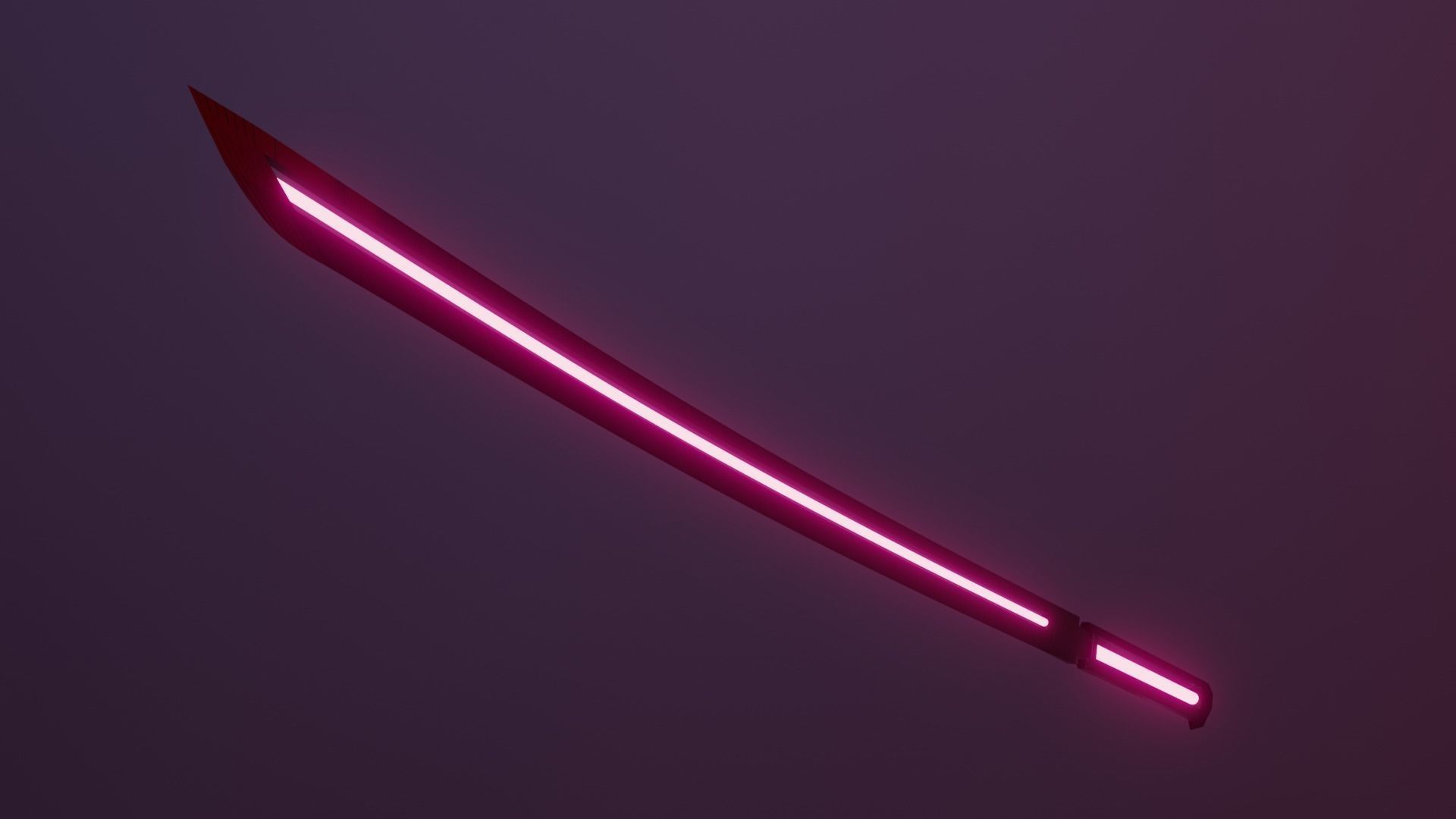 Cyberpunk Sword Low-poly 3D model_1