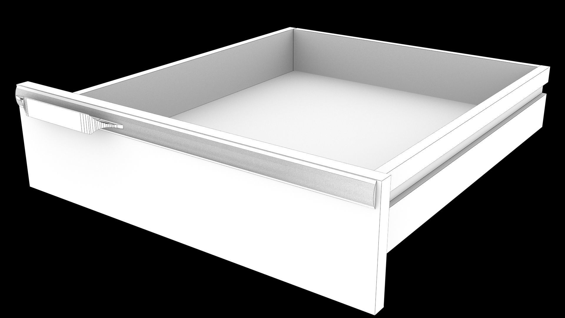 wooden desk 3D model_7