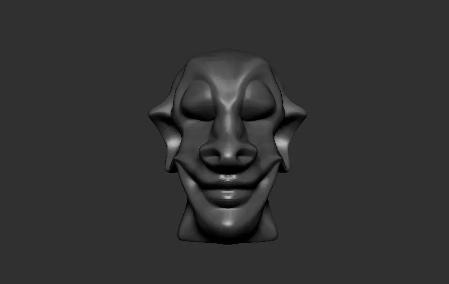 Face 3d model head with smile 3D print model_0