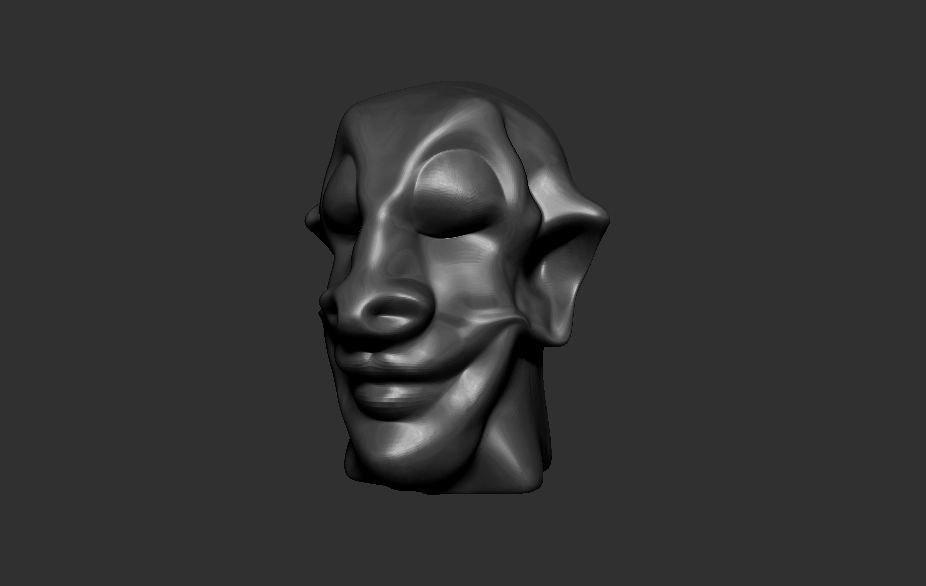 Face 3d model head with smile 3D print model_1
