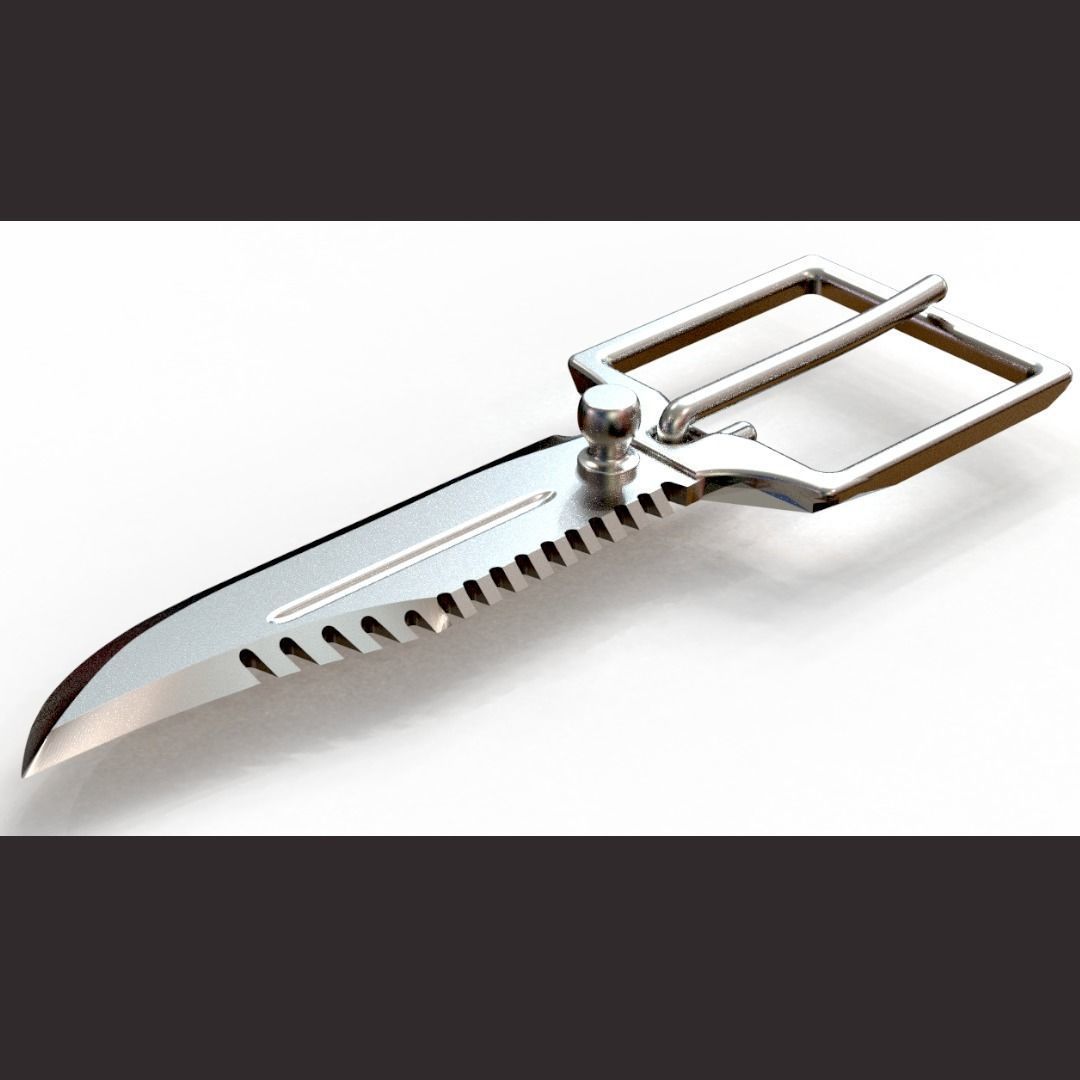 Hidden belt knife and holder 3D print model_3