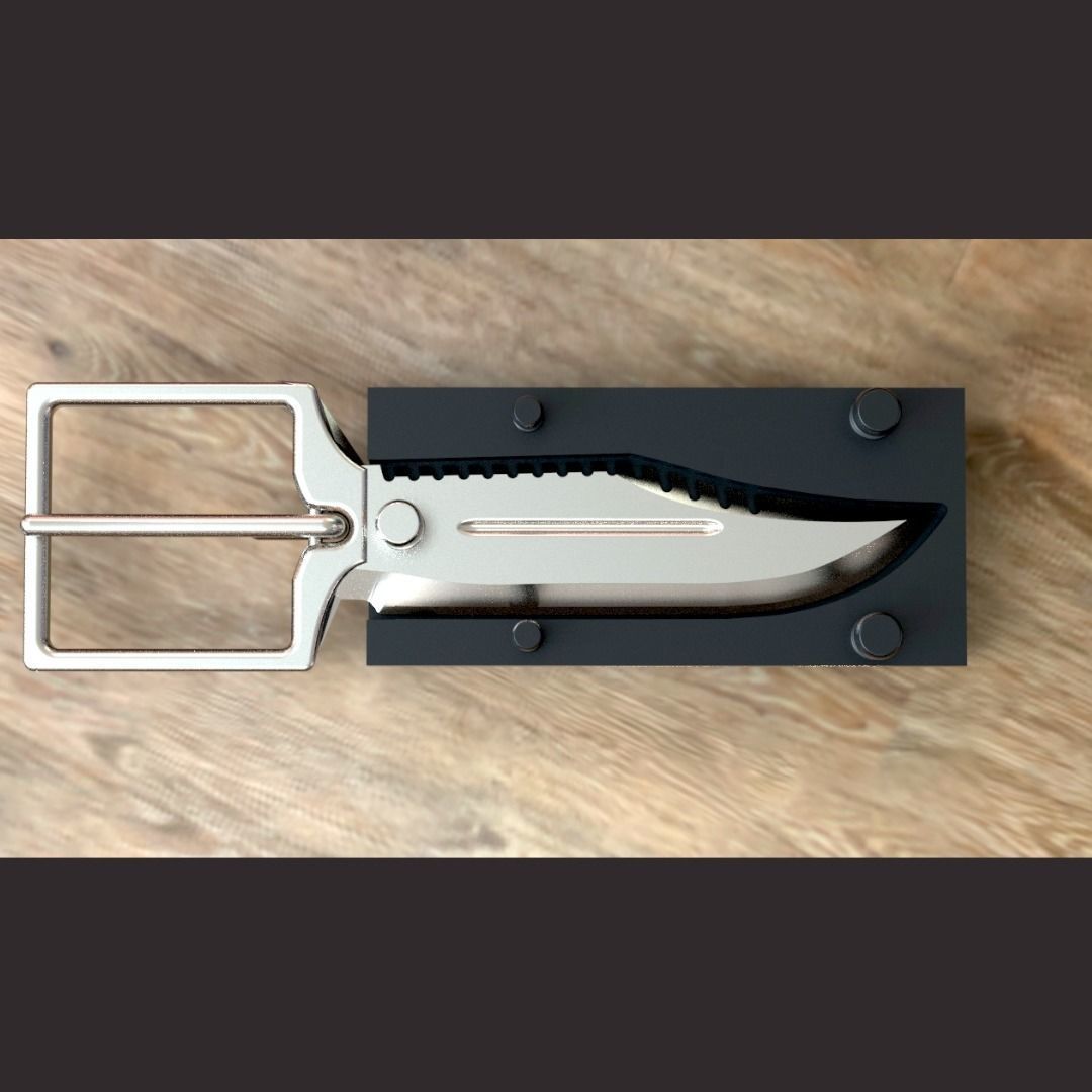 Hidden belt knife and holder 3D print model_2