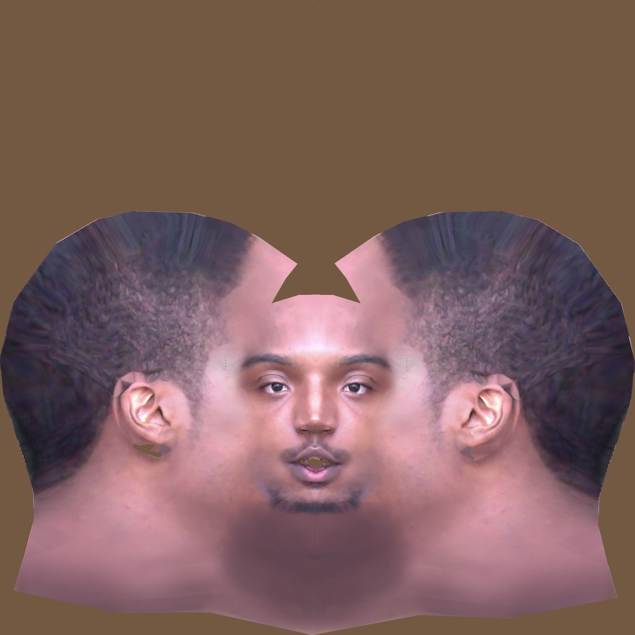 Realistic Black Person Head Low-poly 3D model_8