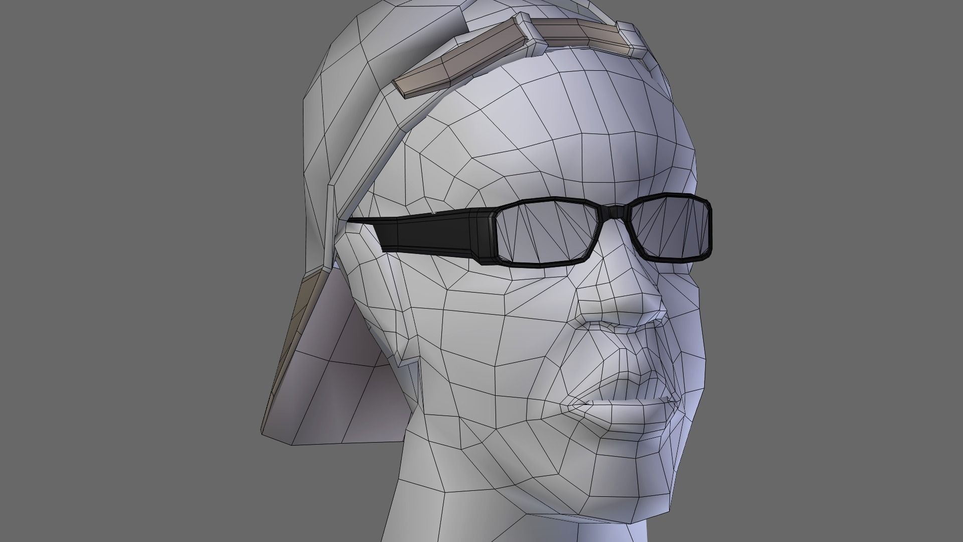 Realistic Black Person Head Low-poly 3D model_6