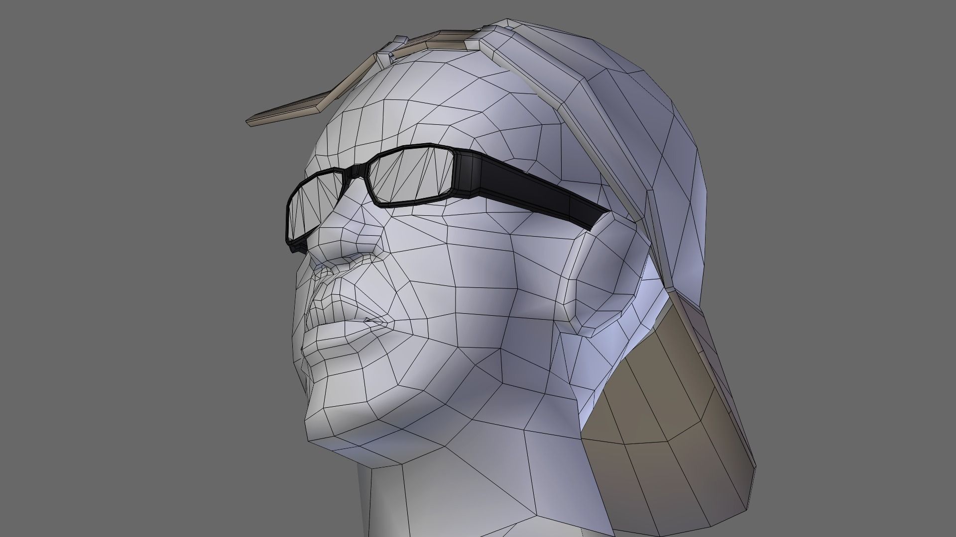 Realistic Black Person Head Low-poly 3D model_7
