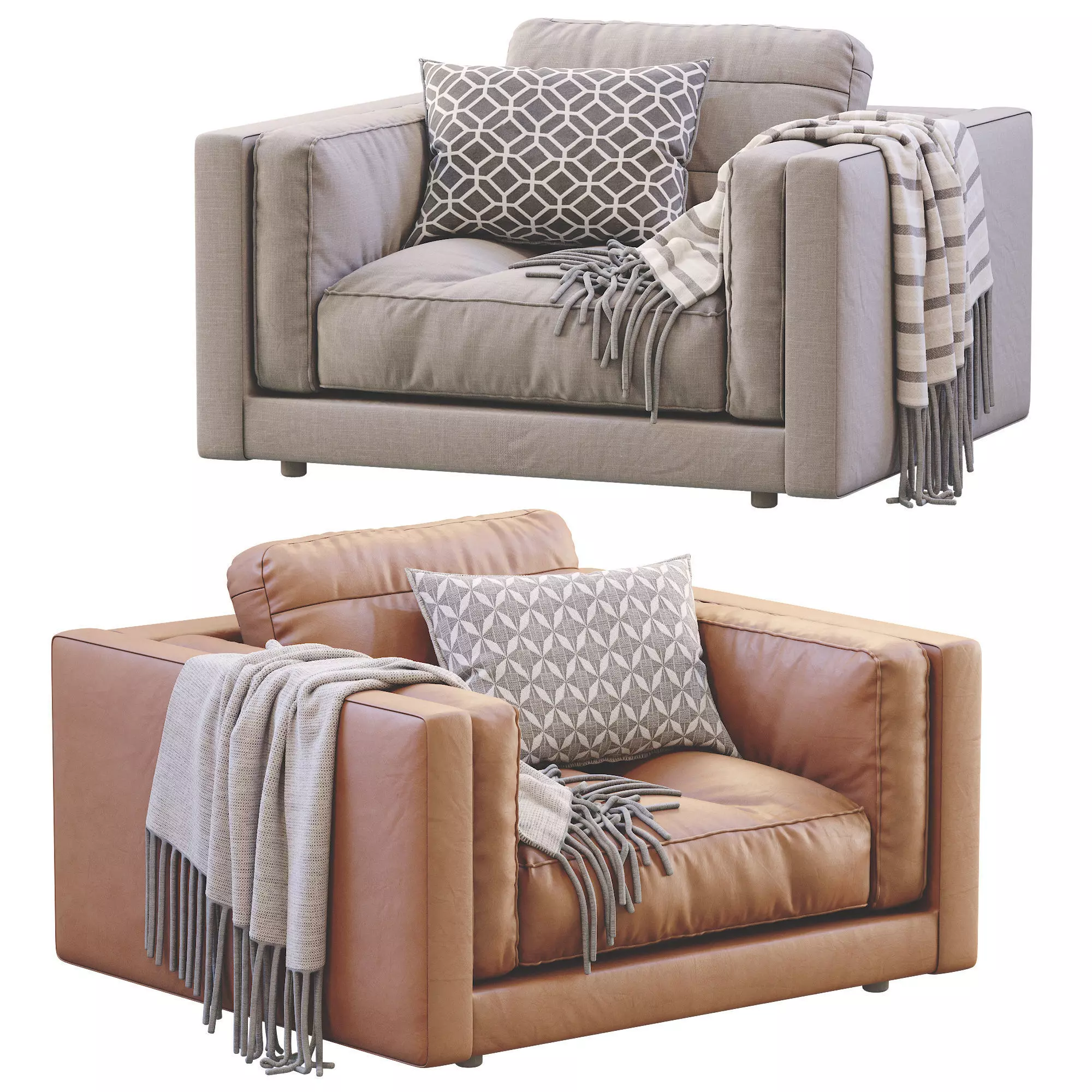 Armchair Flexform LUCIEN 3D model_0