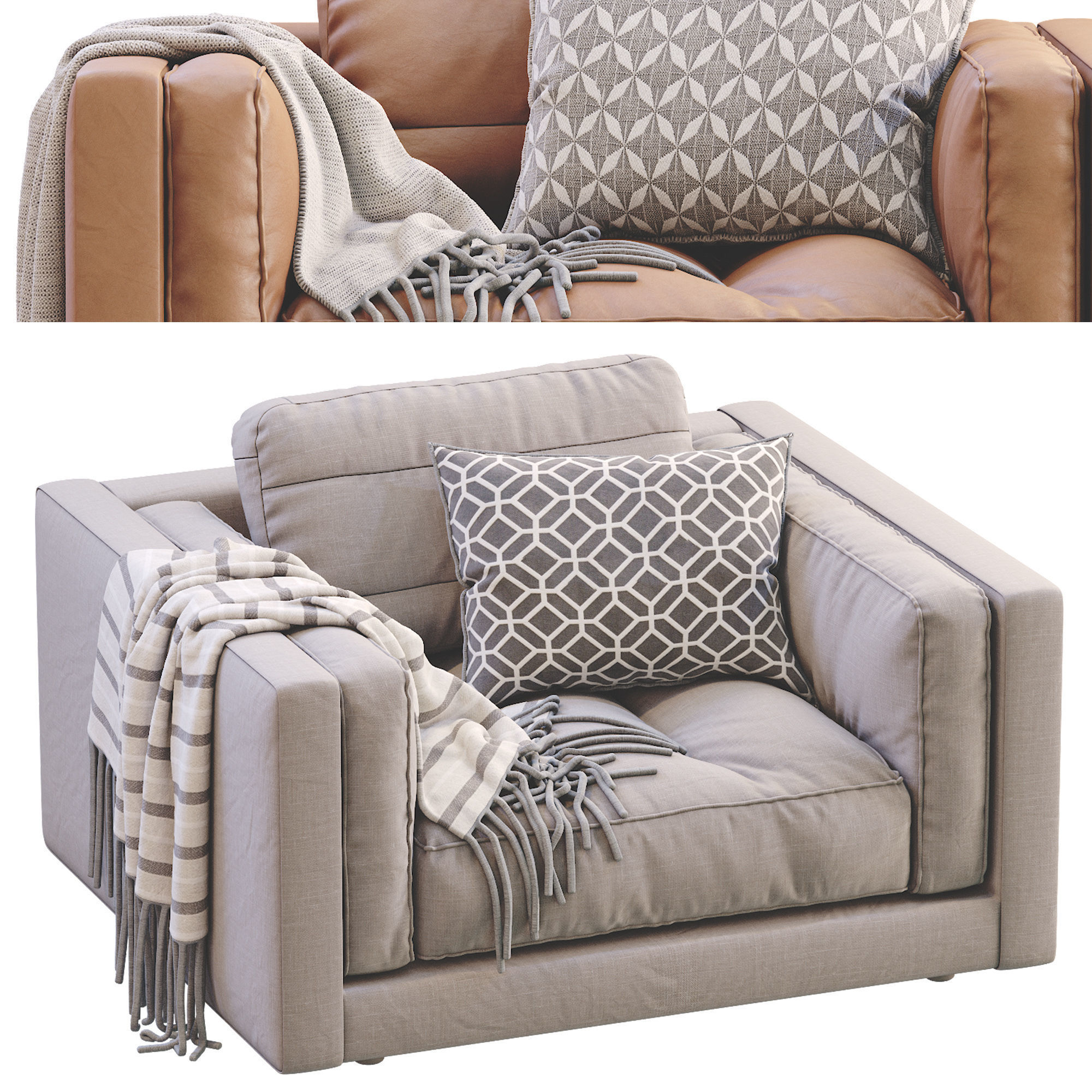 Armchair Flexform LUCIEN 3D model_21