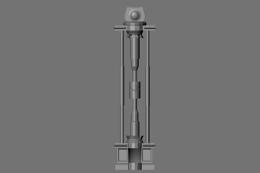 Futuristic Tower Low-poly 3D model_0