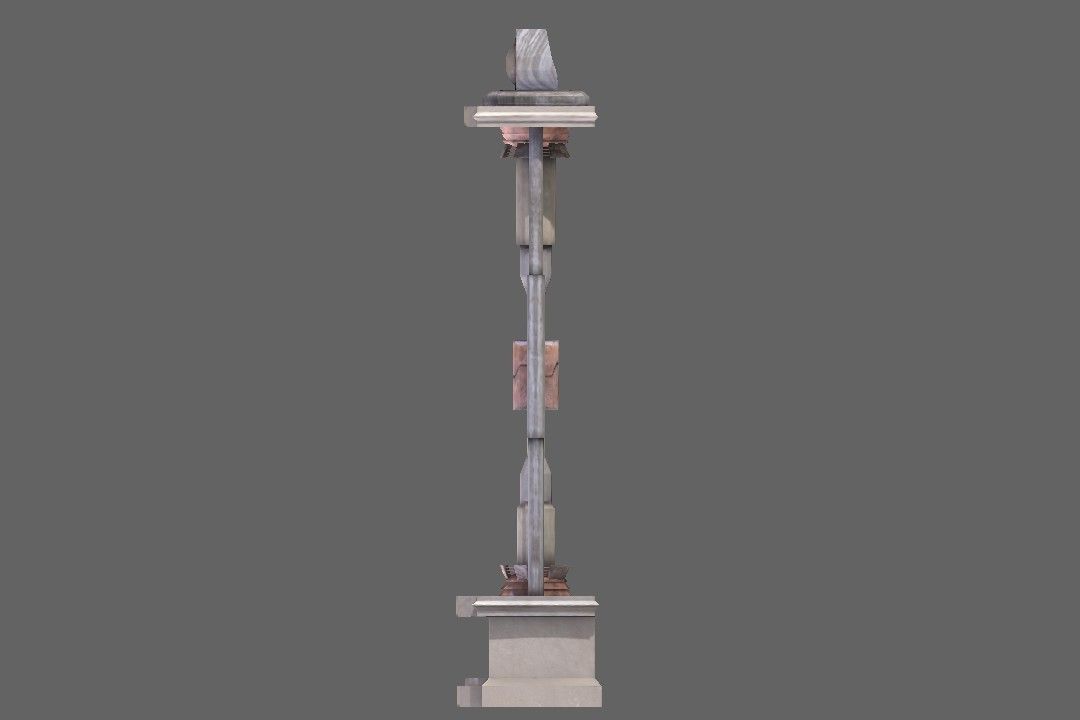 Futuristic Tower Low-poly 3D model_1