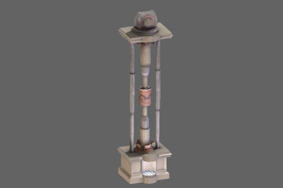 Futuristic Tower Low-poly 3D model_2