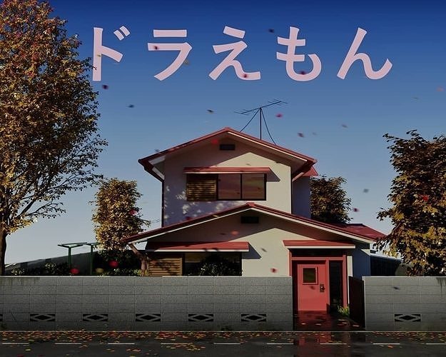 Doraemon and Nobita House Low-poly 3D model