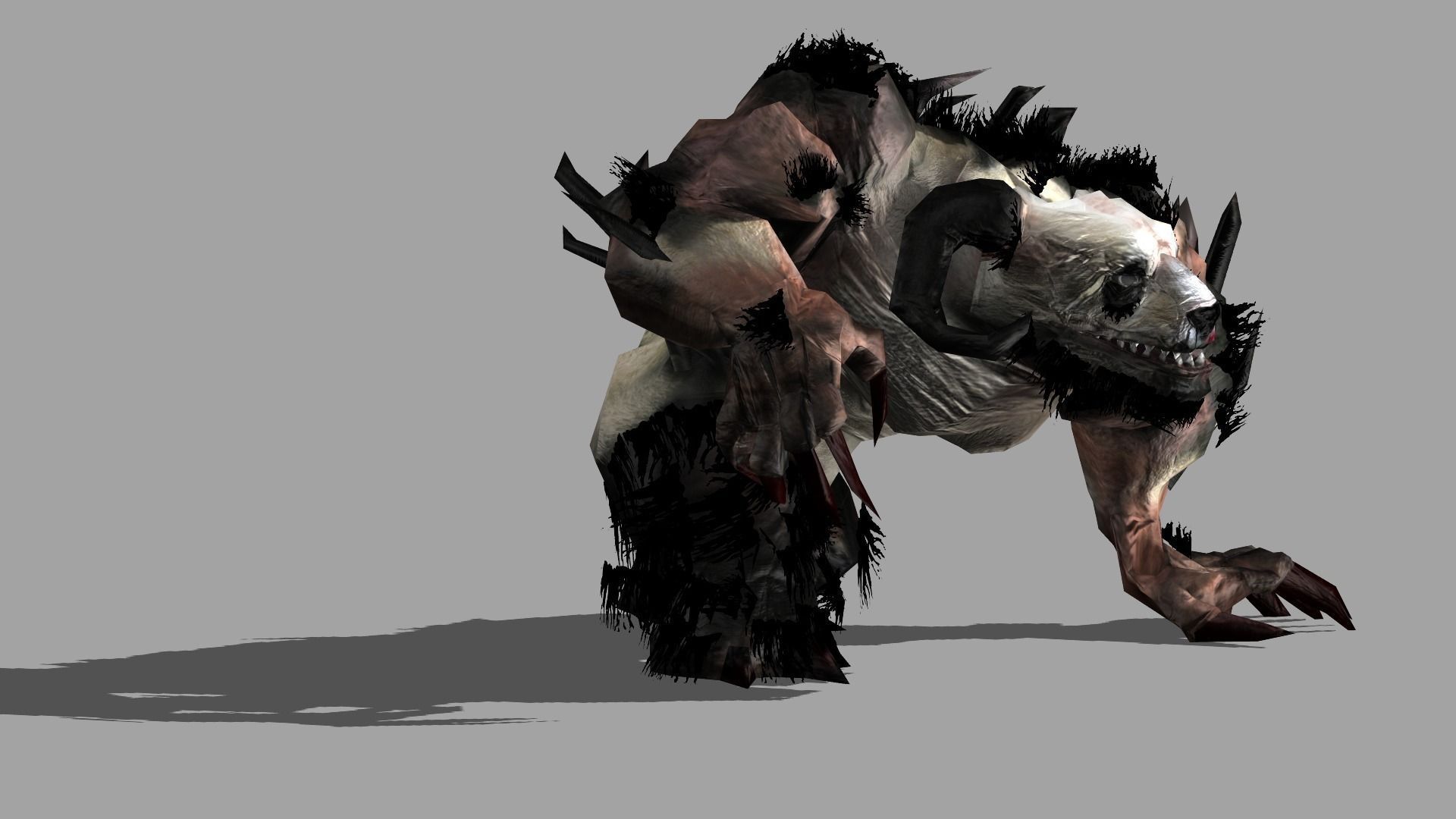DemonPanda panda bear with claws Low-poly 3D model_10