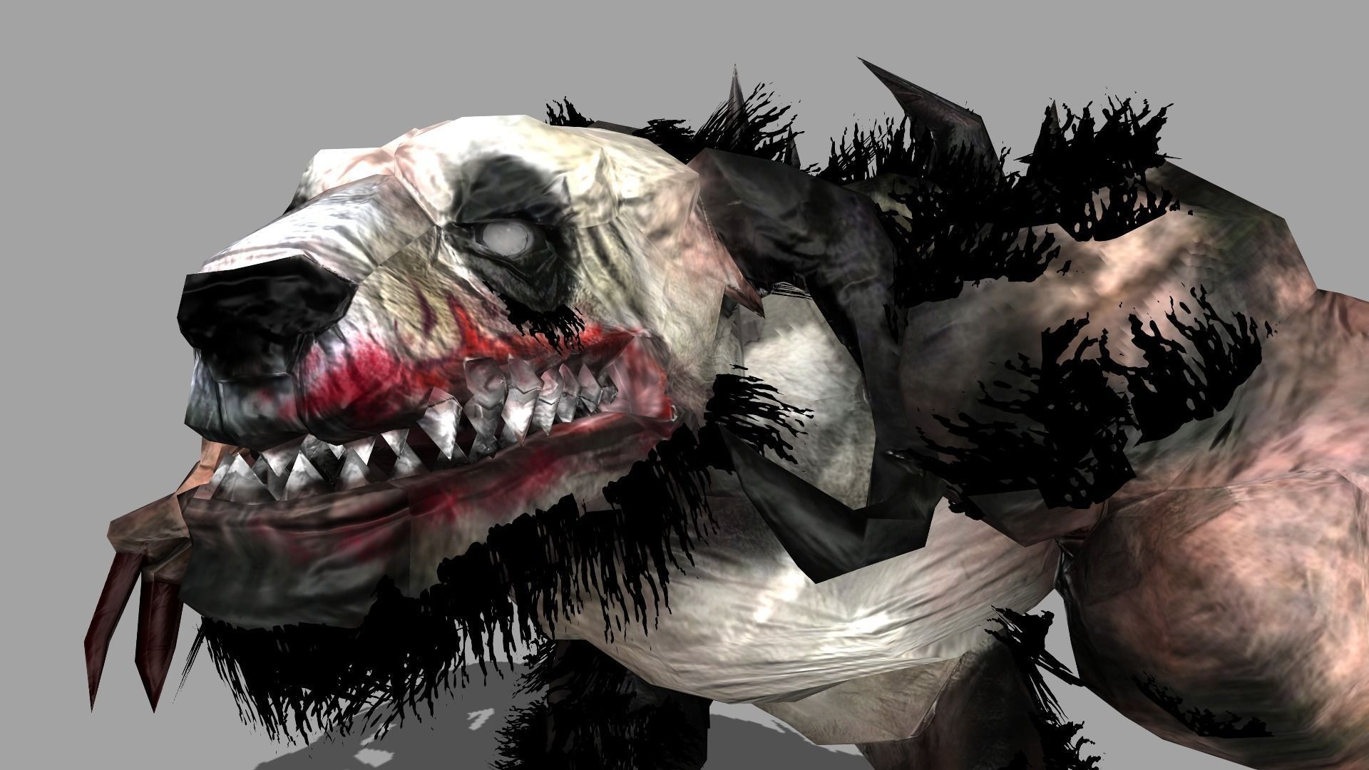 DemonPanda panda bear with claws Low-poly 3D model_7
