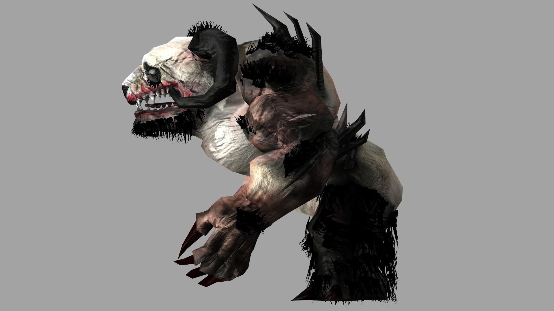 DemonPanda panda bear with claws Low-poly 3D model_12