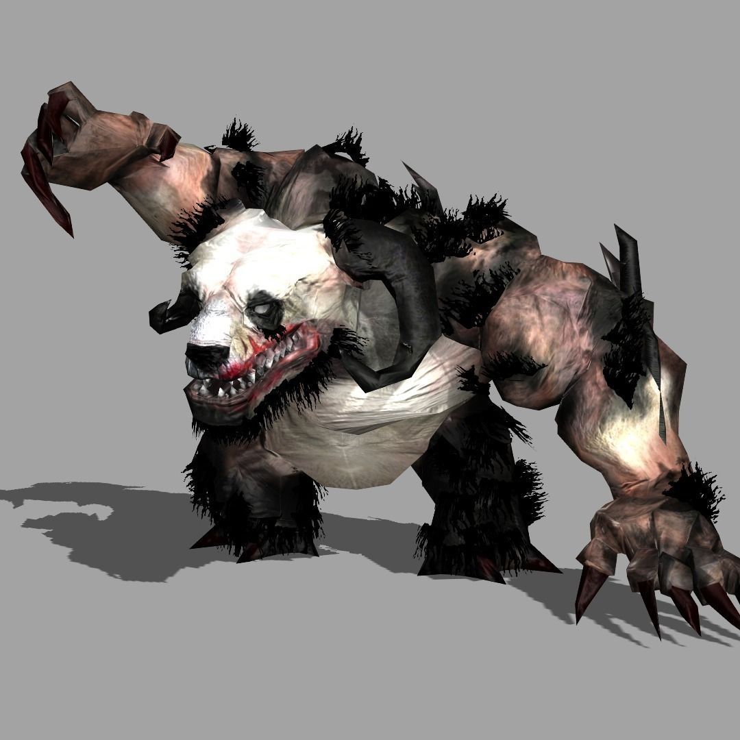 DemonPanda panda bear with claws Low-poly 3D model_0