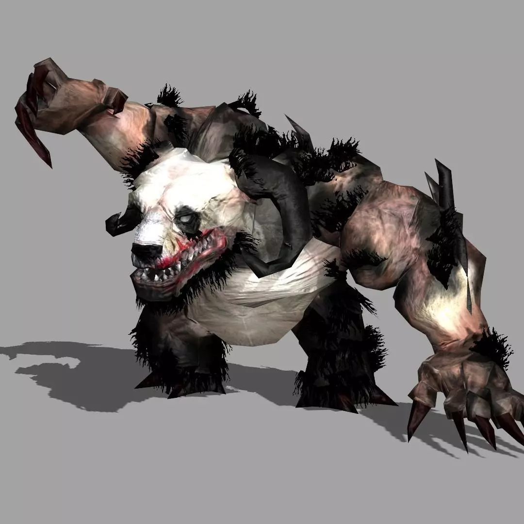 DemonPanda panda bear with claws Low-poly 3D model