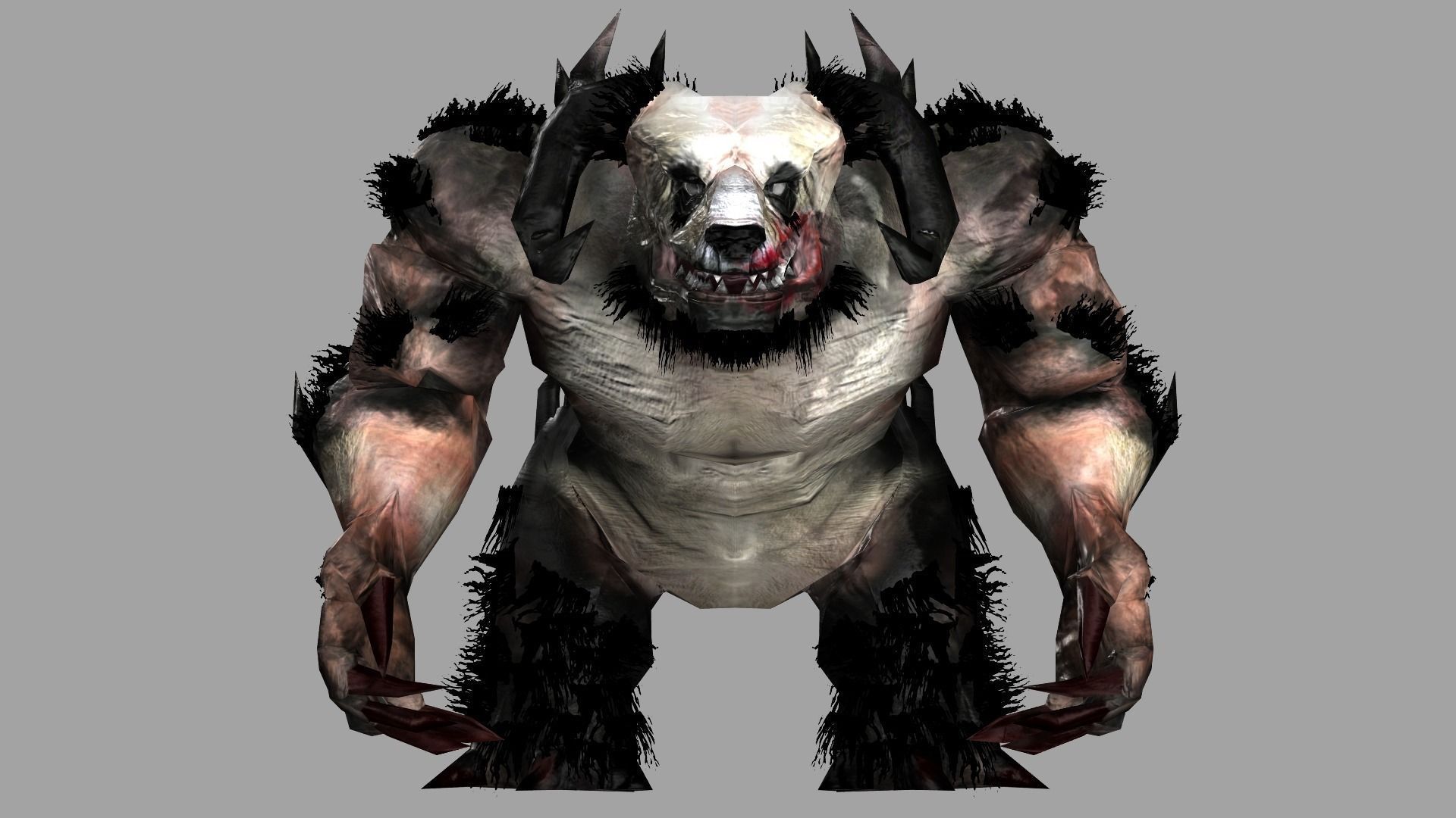 DemonPanda panda bear with claws Low-poly 3D model_1
