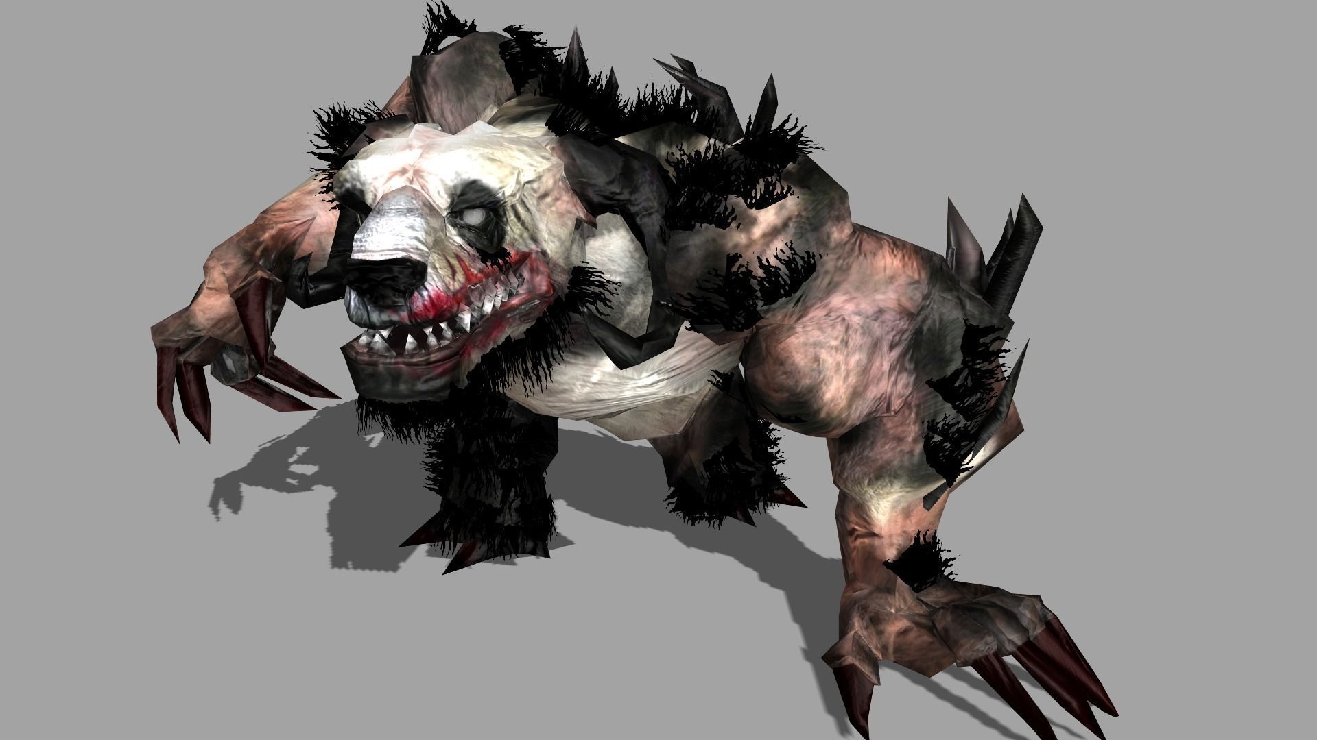 DemonPanda panda bear with claws Low-poly 3D model_6