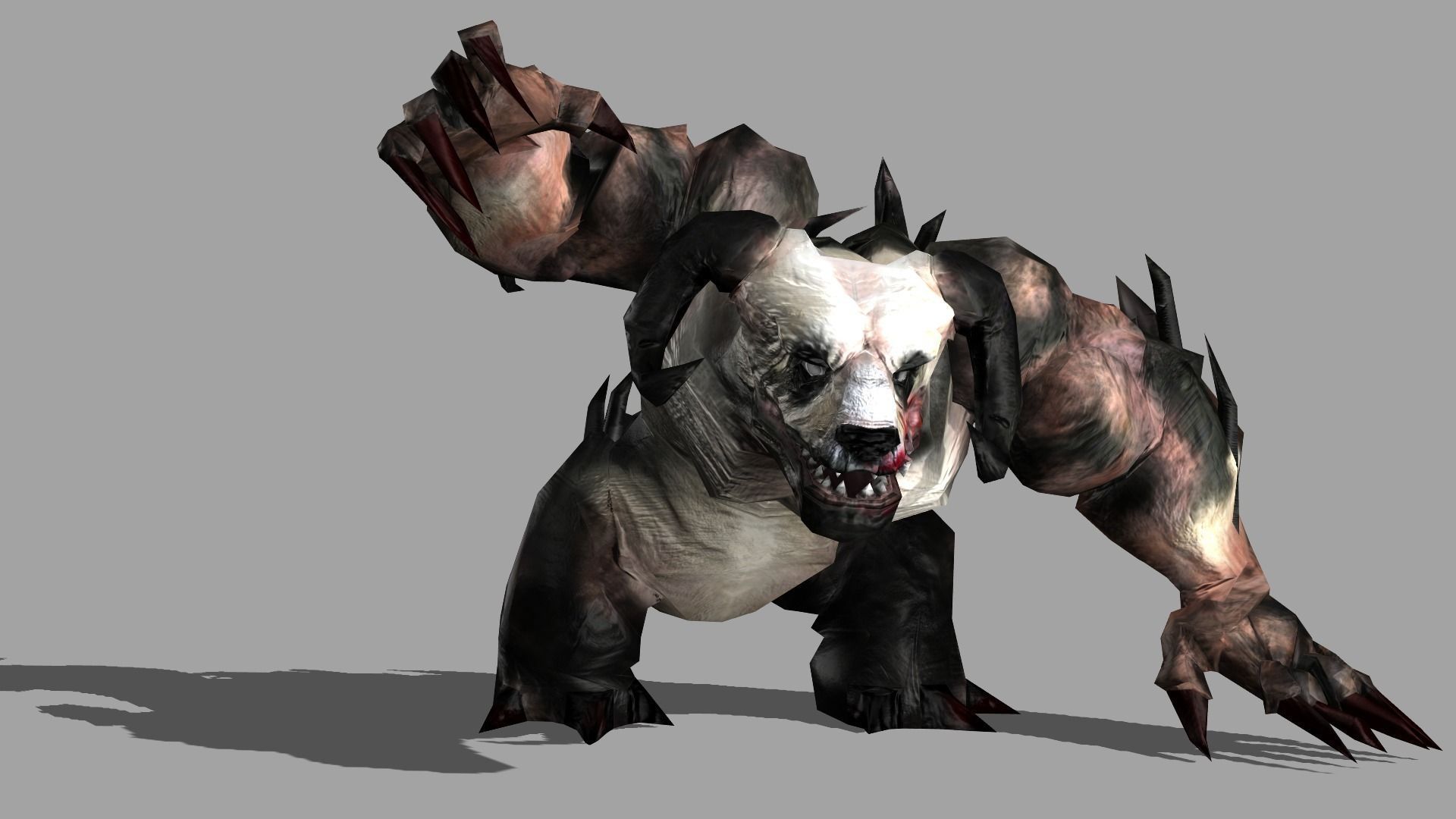 DemonPanda panda bear with claws Low-poly 3D model_3