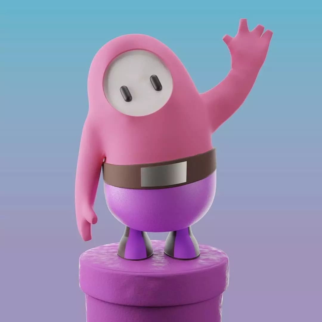 Fall Guys Character Waving 3D model_0