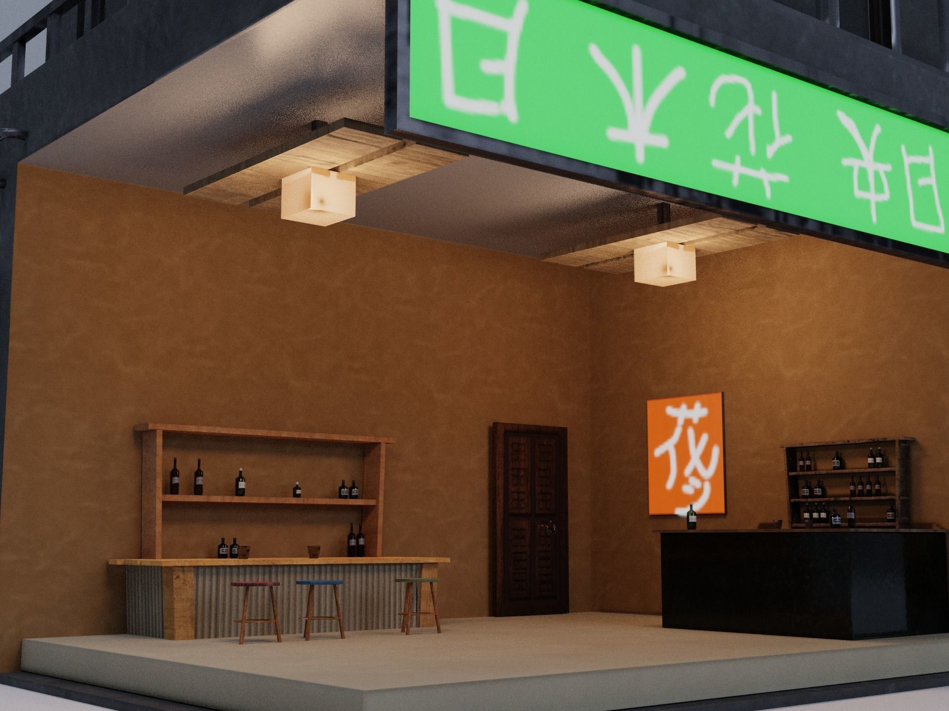  Cyberpunk Building 4 Low-poly 3D model_5