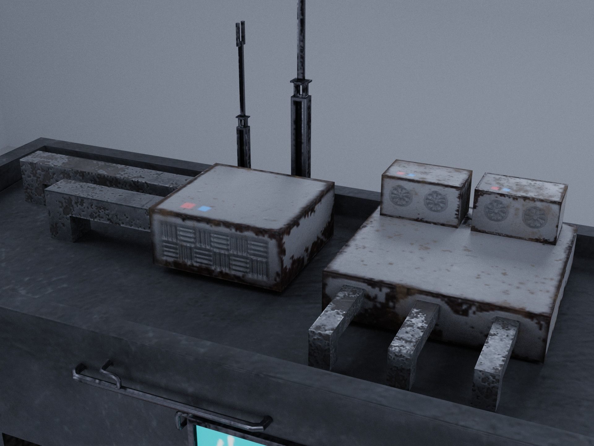  Cyberpunk Building 4 Low-poly 3D model_10