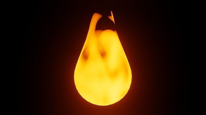 Blender Procedural Flame Free low-poly 3D model