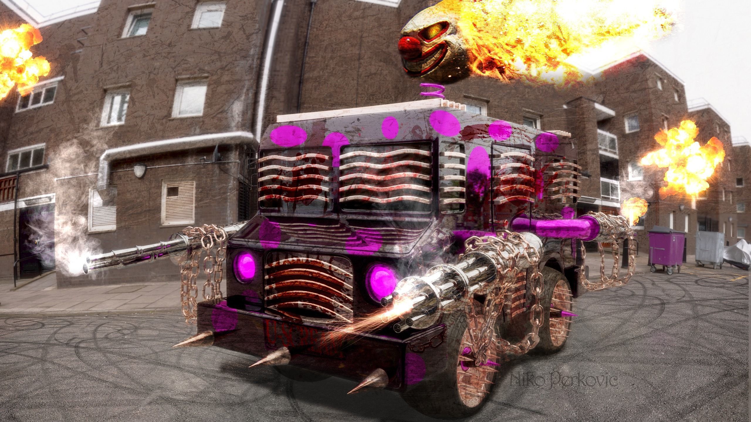 TWISTED METAL VEHICLES BIG PACK OF 4 3D model_6