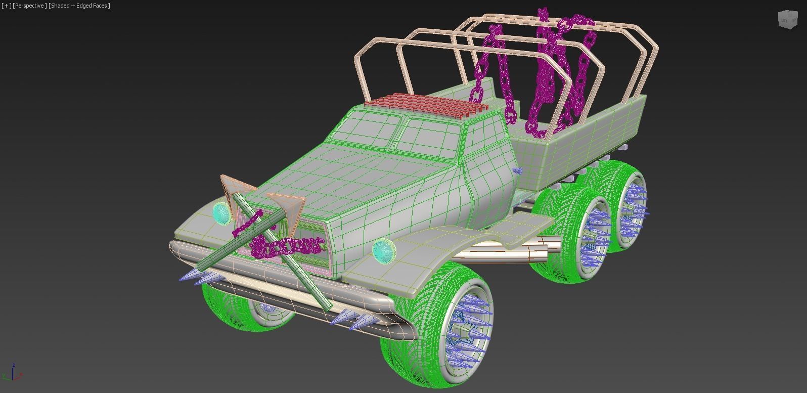 TWISTED METAL VEHICLES BIG PACK OF 4 3D model_13