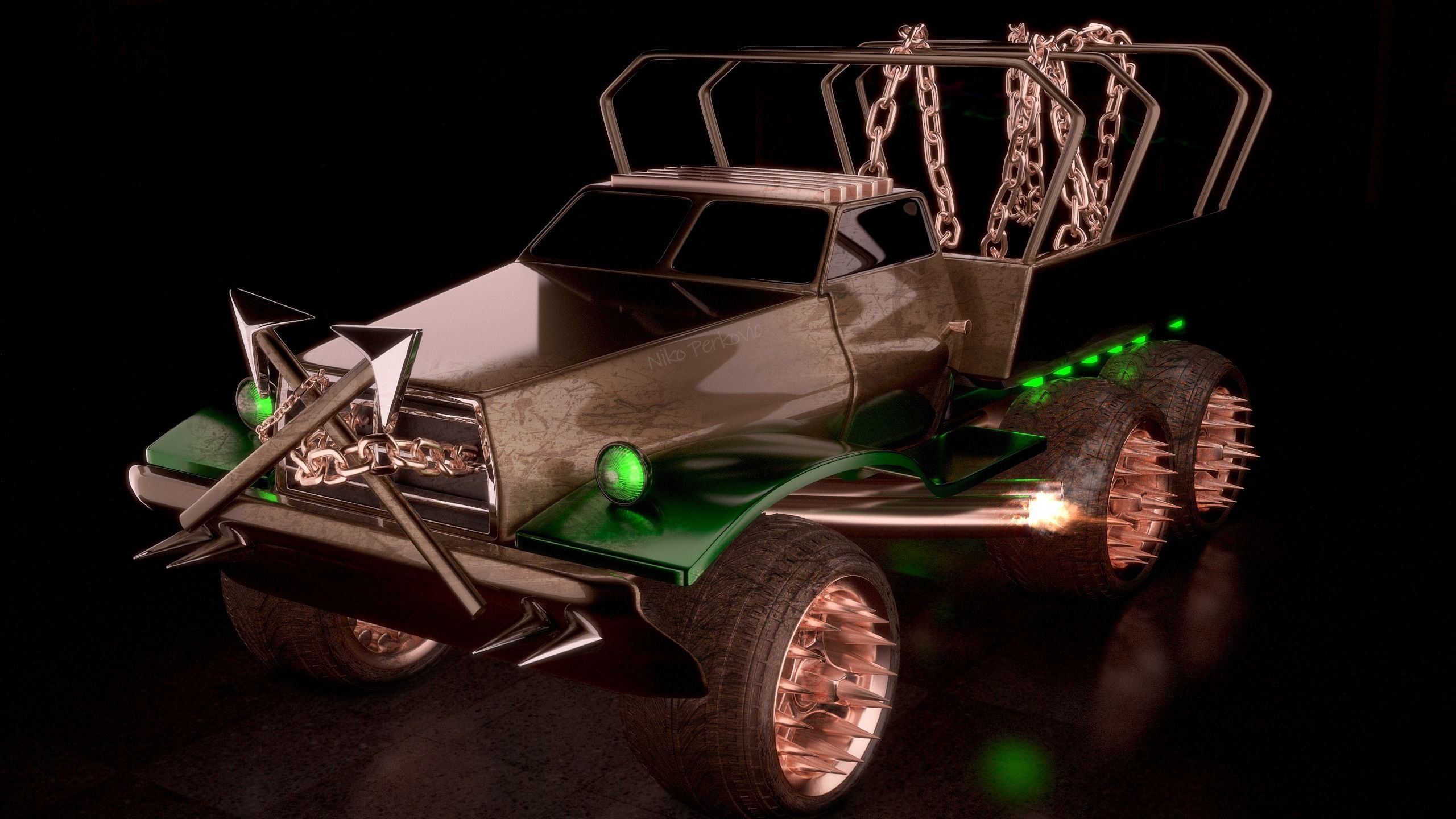 TWISTED METAL VEHICLES BIG PACK OF 4 3D model_3