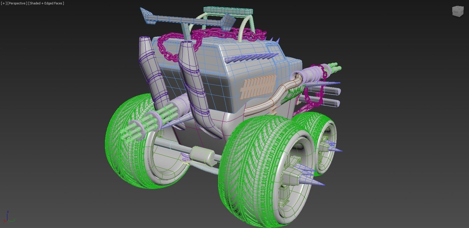 TWISTED METAL VEHICLES BIG PACK OF 4 3D model_10