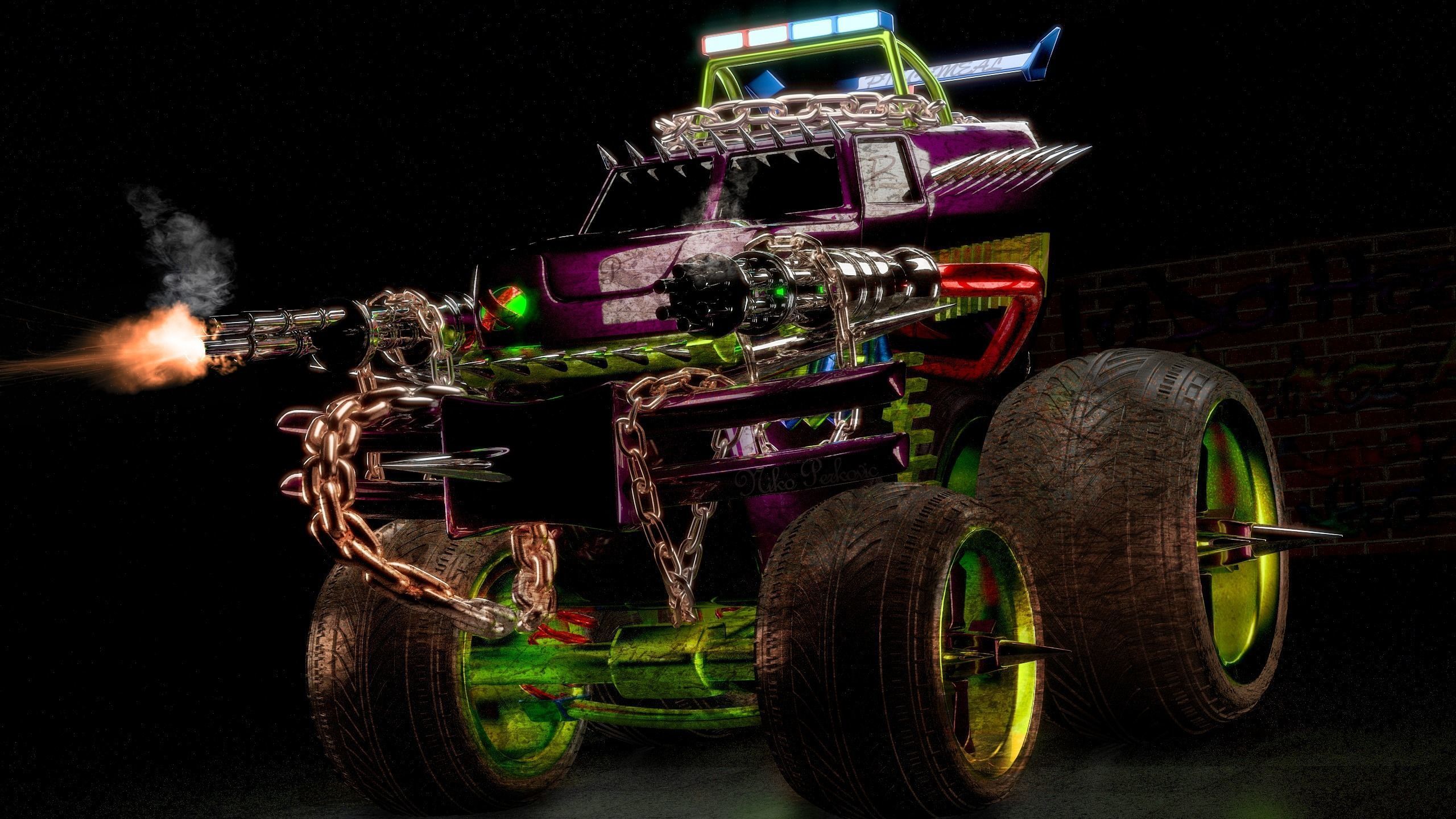 TWISTED METAL VEHICLES BIG PACK OF 4 3D model_1