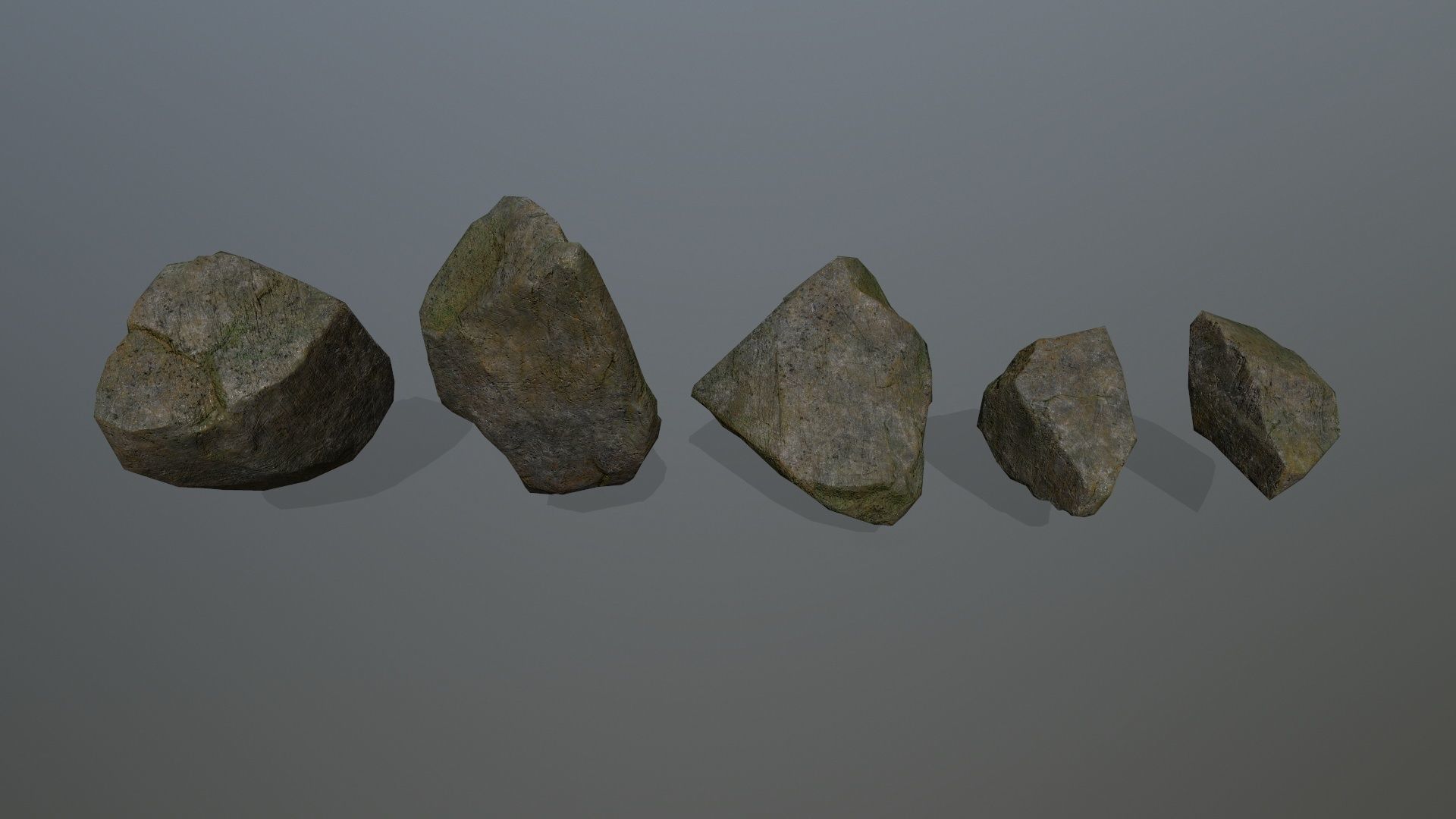 rocks group of Low-poly 3D model_6