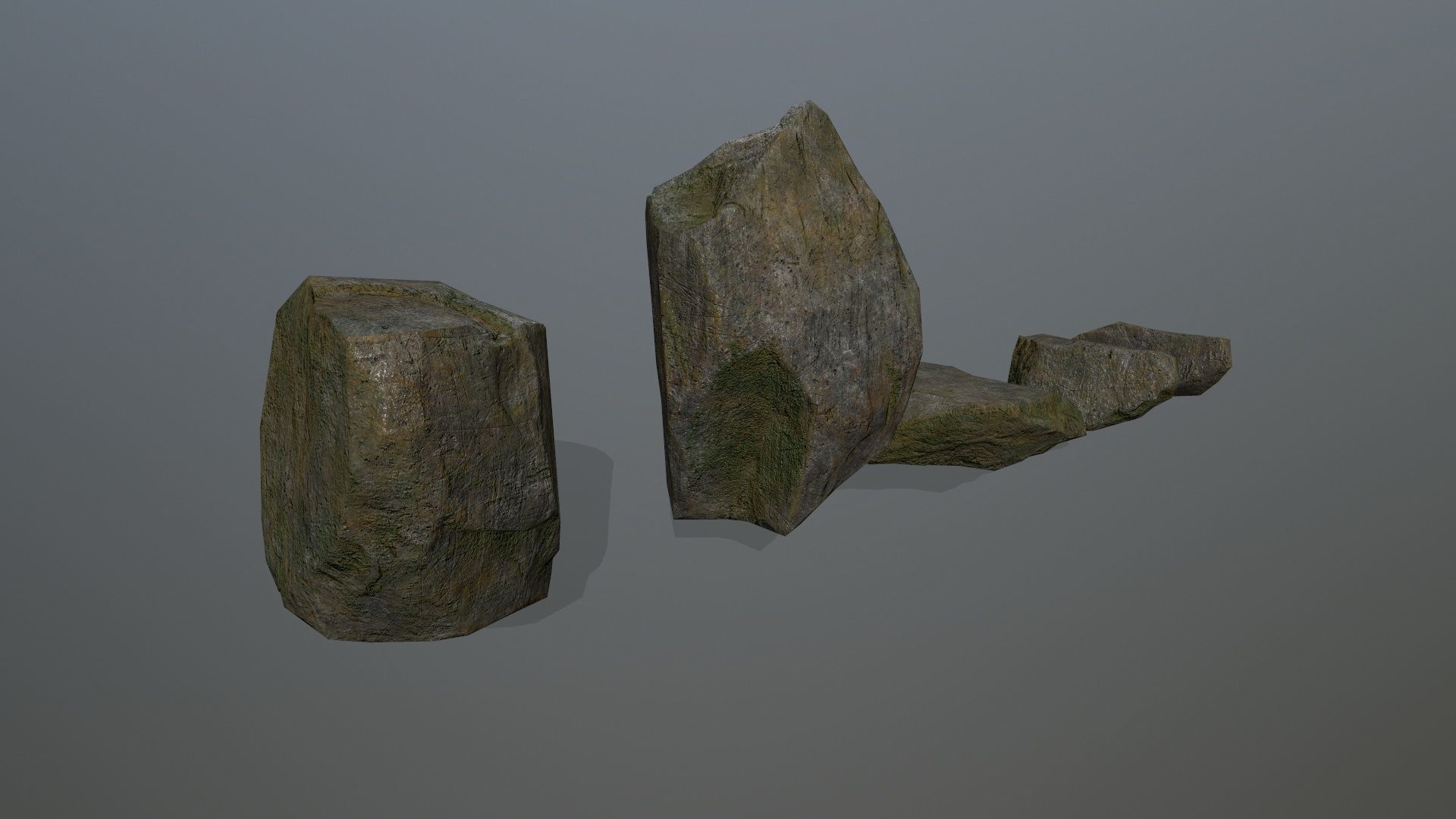 rocks group of Low-poly 3D model_7