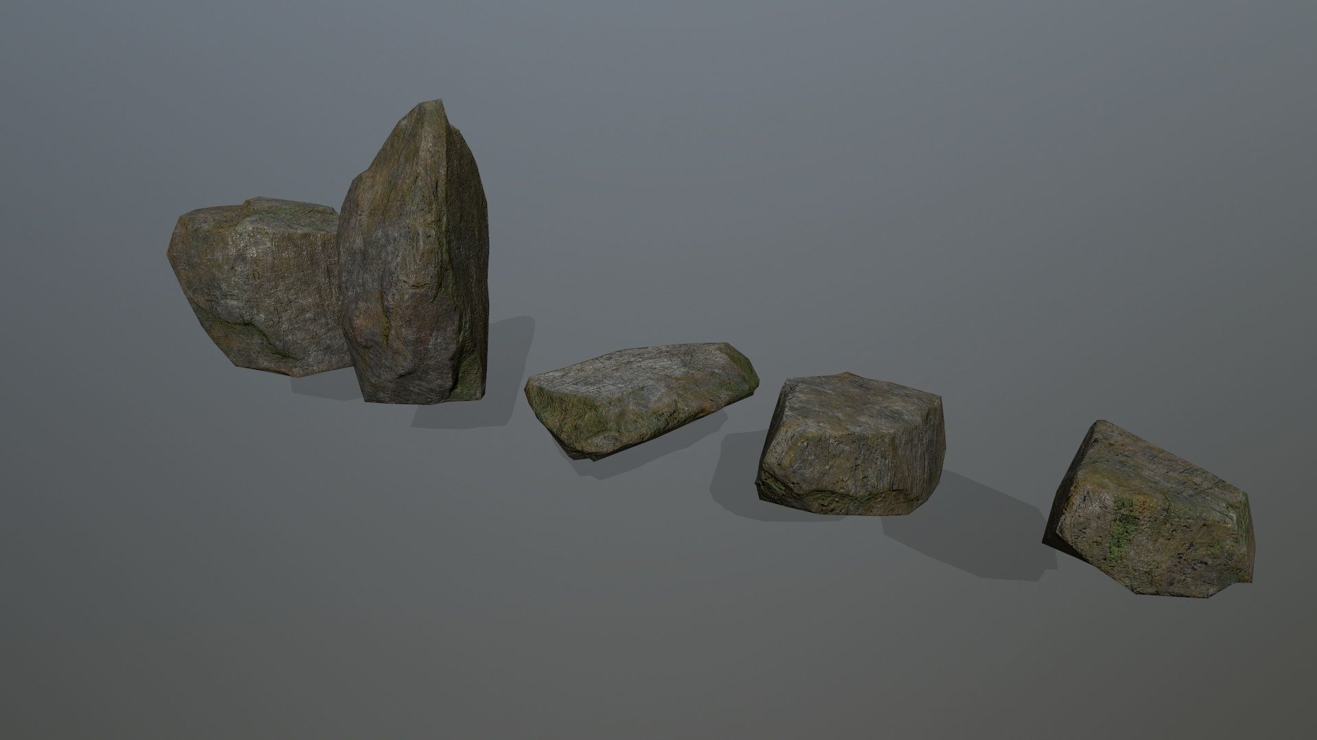 rocks group of Low-poly 3D model_8