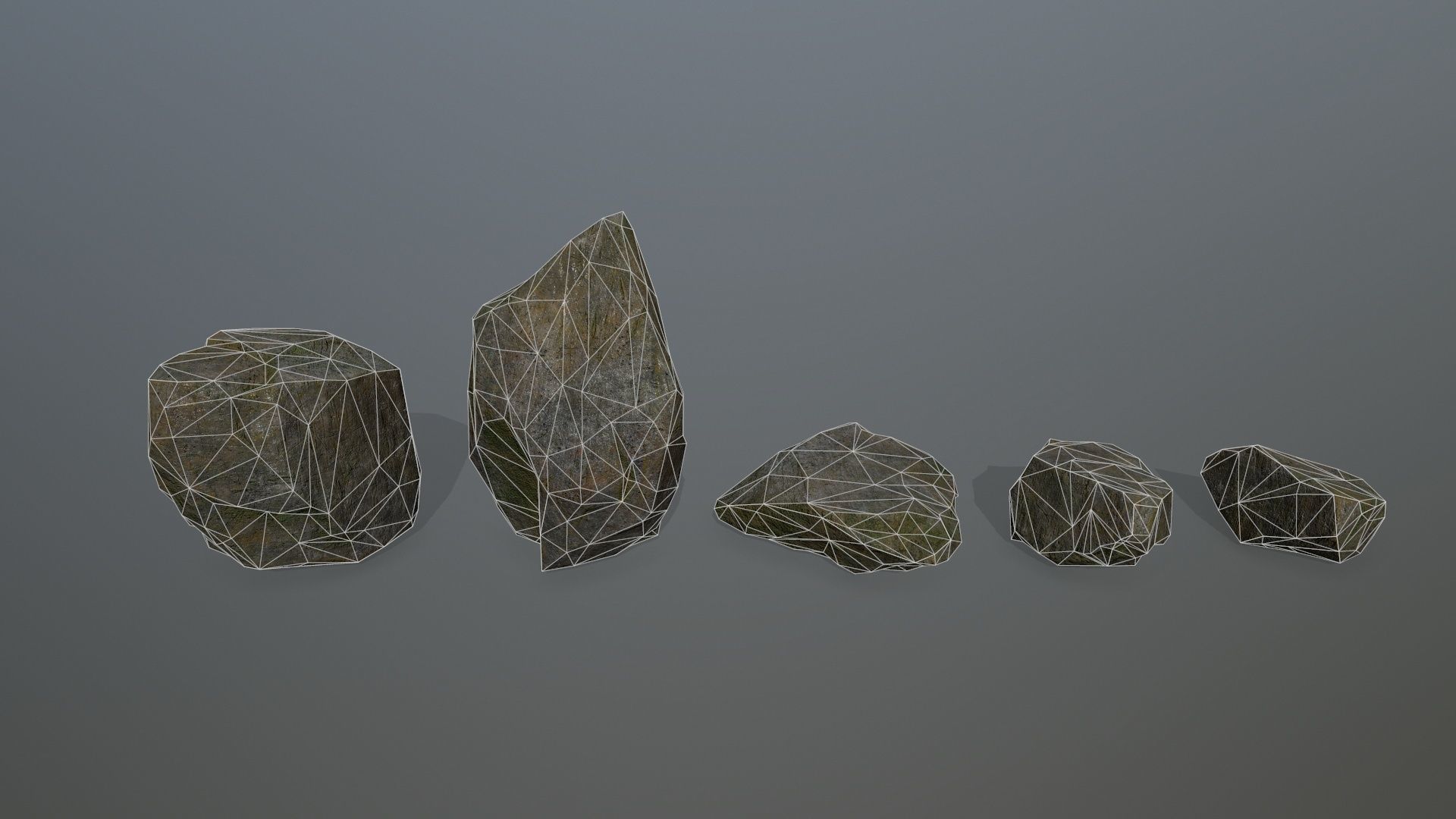 rocks group of Low-poly 3D model_1