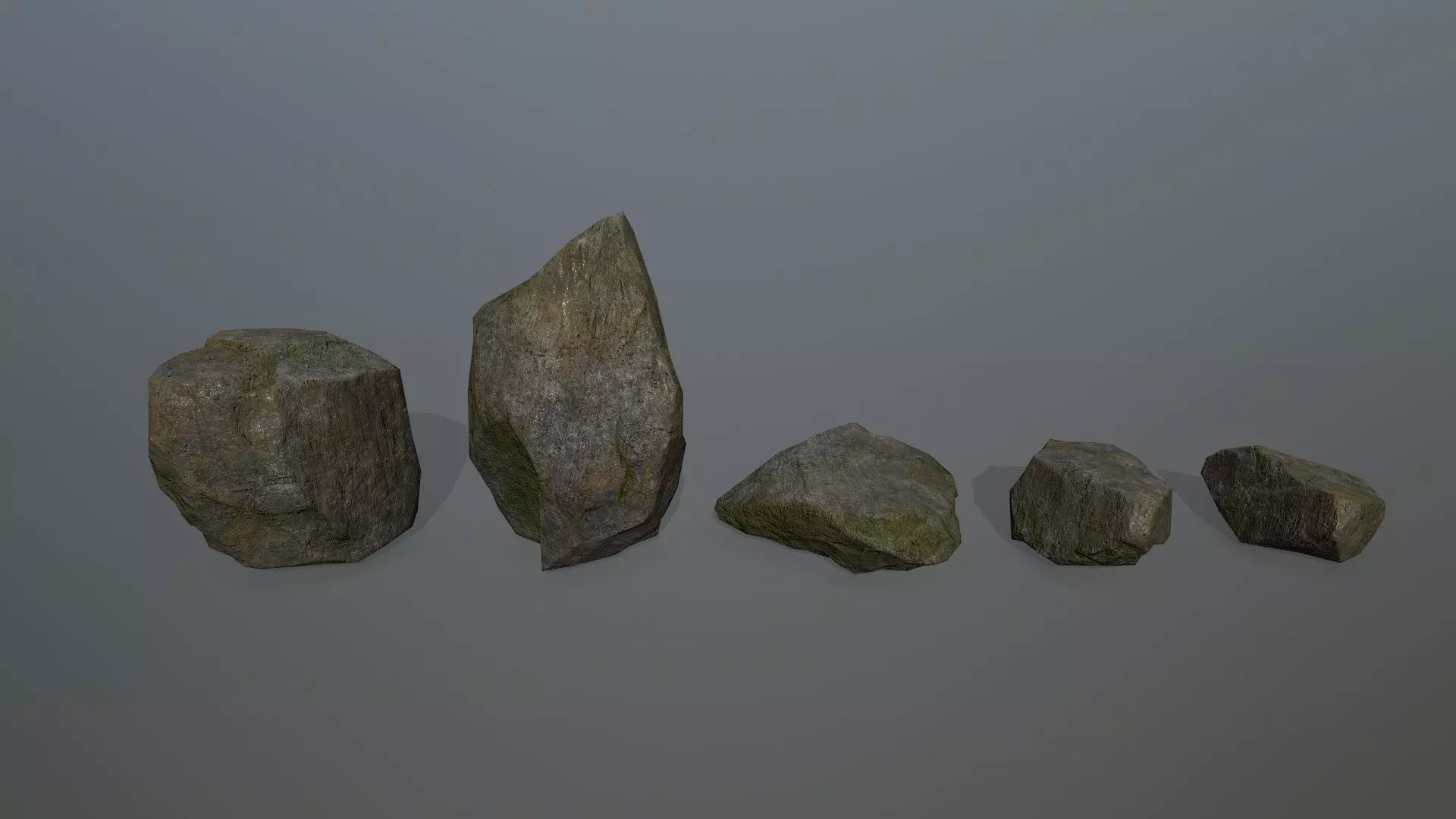 rocks group of Low-poly 3D model_0