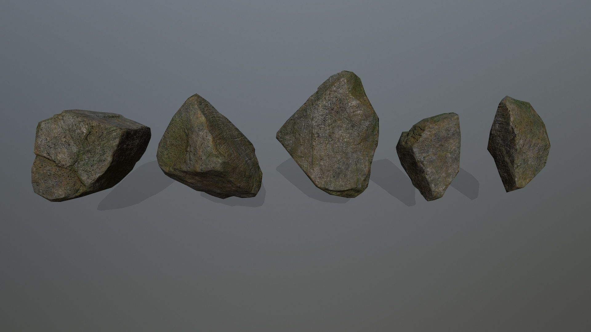 rocks group of Low-poly 3D model_4