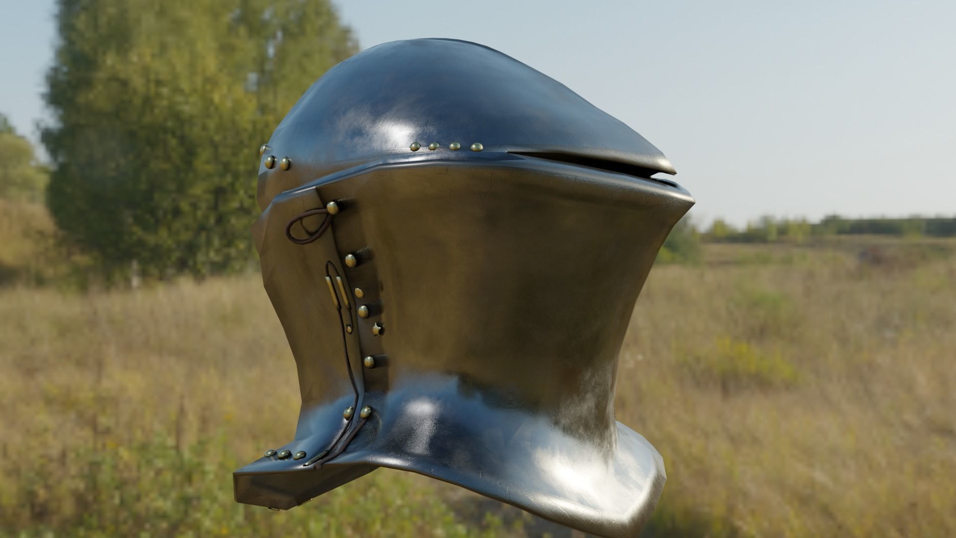 Frog Mouth Helmet GameReady Lowpoly Low-poly 3D model_2